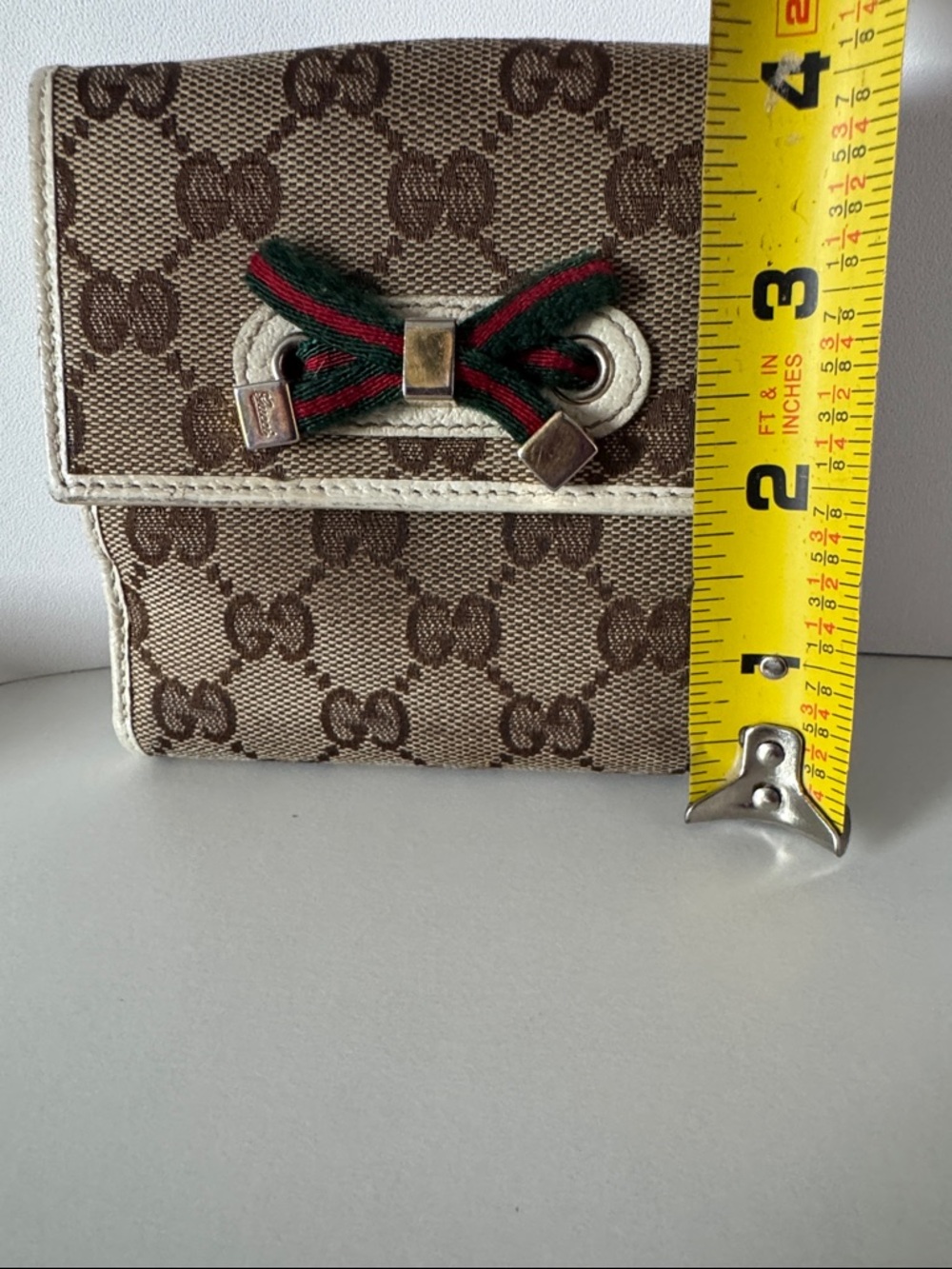 Gucci Compact Princy Wallet with Sherry Line Ribbon Bow GG monogram canvas - Picture 12 of 12